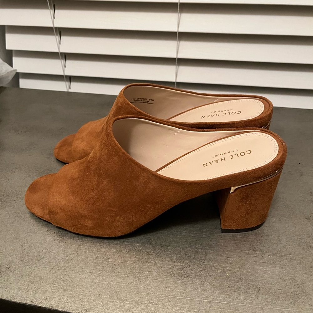 Cole Haan Women's Tan Suede Mules